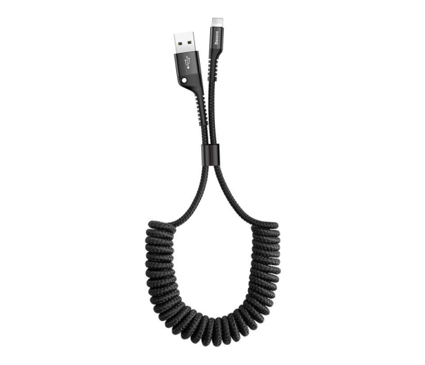 BASEUS Kabel USB-A - Lightning Spring 1m (2A, czarny) CALSR-01 - 739818 - zdjęcie